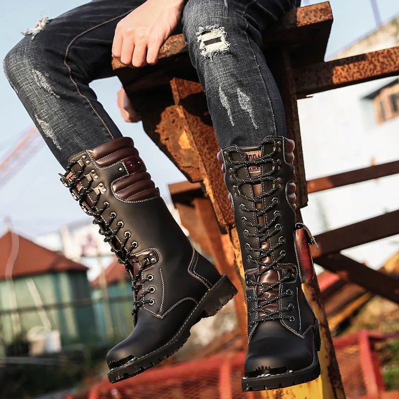 Men Knee High Leather Boots Wi - огляд і ціна Men'S Shoes Hey Dude