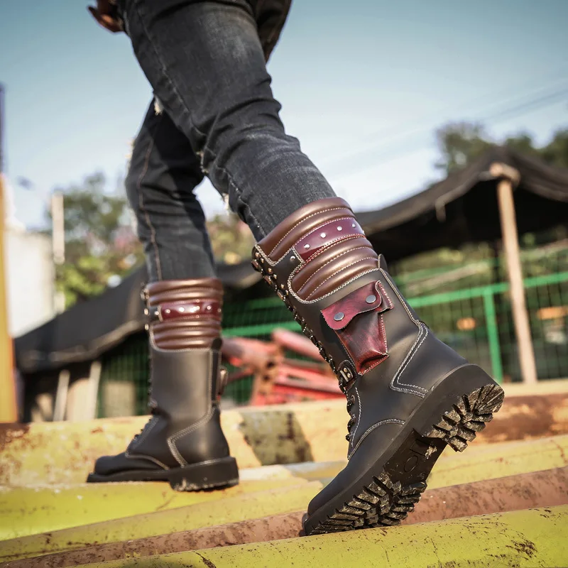 Men Knee High Leather Boots Wi - огляд і ціна Men'S Shoes Hey Dude