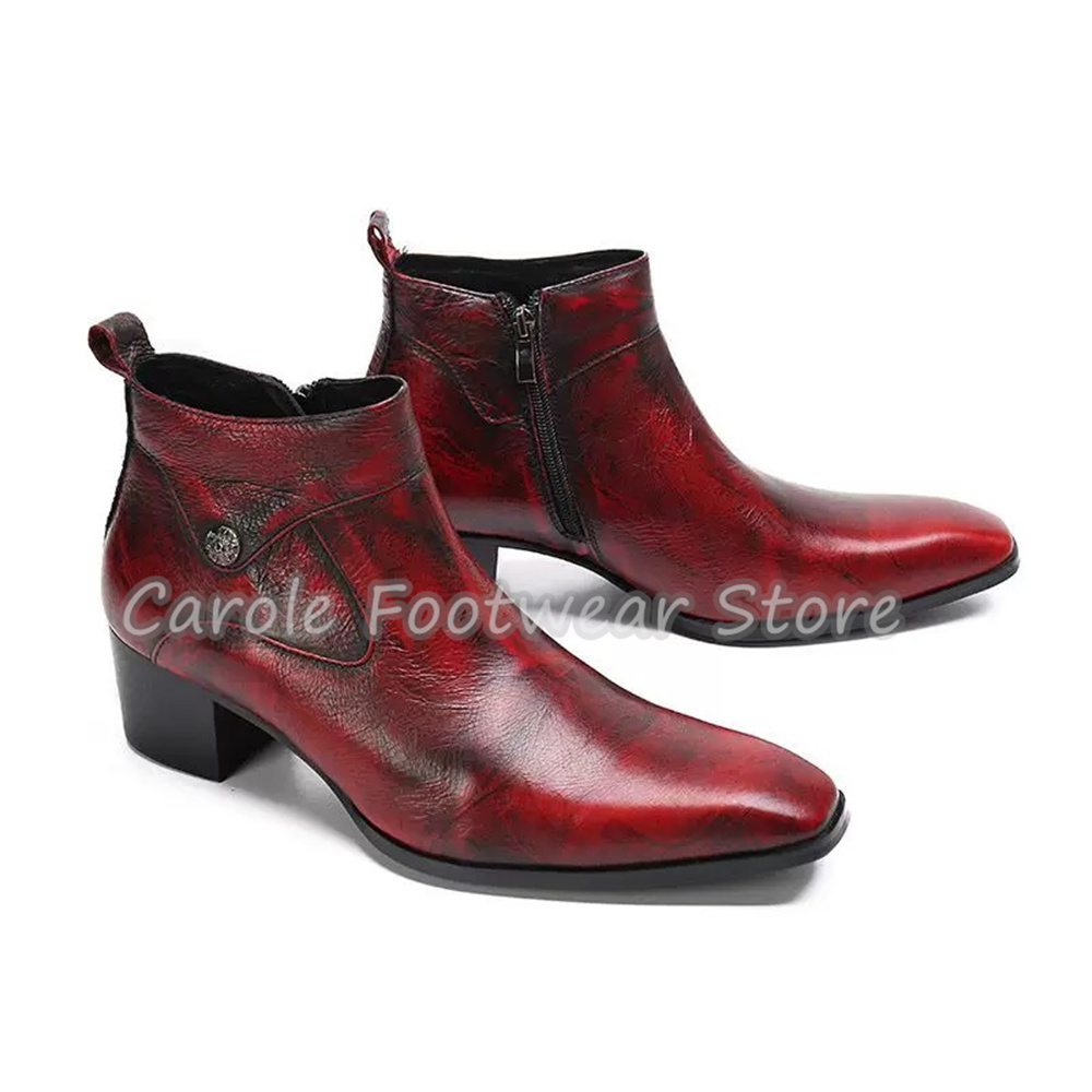 Vintage Square Toe Genuine Lea - огляд і ціна Men'S Shoes Increase Height