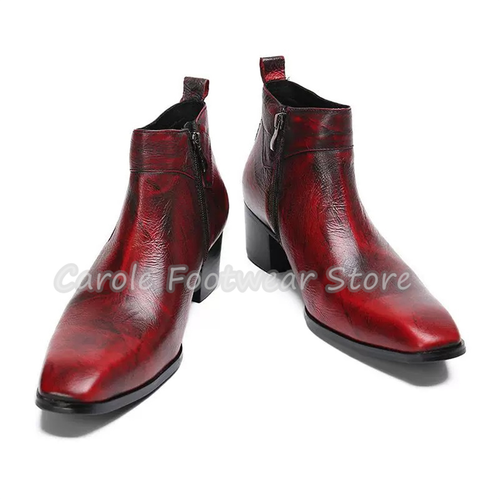 Vintage Square Toe Genuine Lea - огляд і ціна Men'S Shoes Increase Height