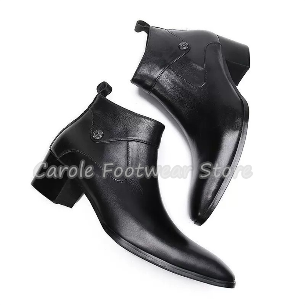 Vintage Square Toe Genuine Lea - огляд і ціна Men'S Shoes Increase Height